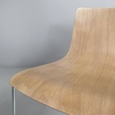 Sedia in legno chiaro e metallo, 1980 ca.