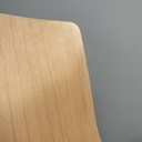 Sedia in legno chiaro e metallo, 1980 ca.