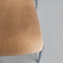 Sedia in legno chiaro e metallo, 1980 ca.