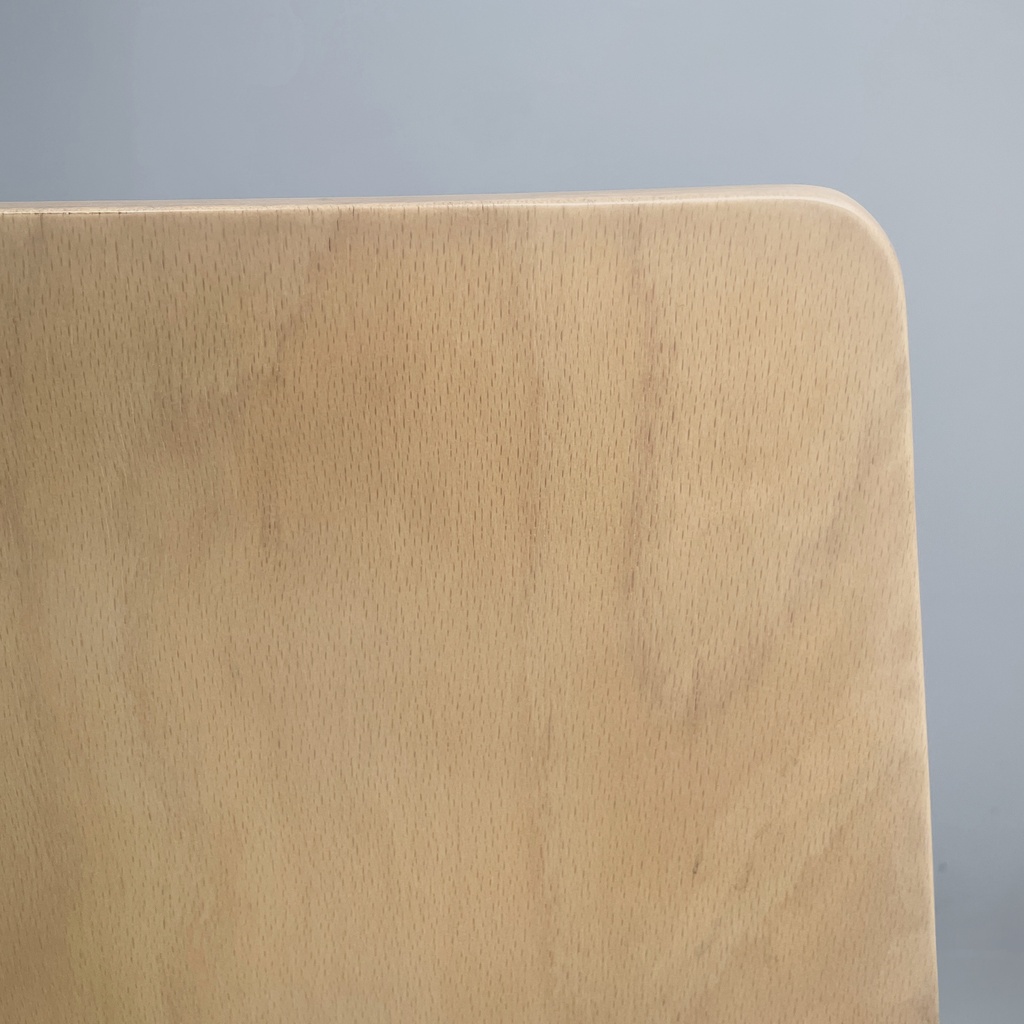 Sedia in legno chiaro e metallo, 1980 ca.