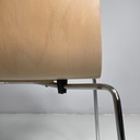 Sedia in legno chiaro e metallo, 1980 ca.