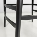 Sedie in legno nero e pelle marrone, 1980 ca.