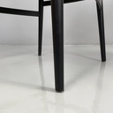 Sedie in legno nero e pelle marrone, 1980 ca.