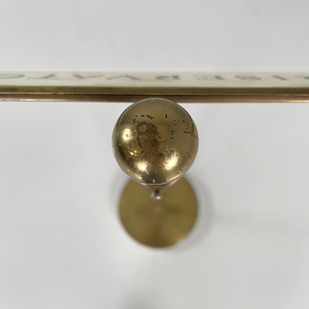 Cartello in ottone, 1980s