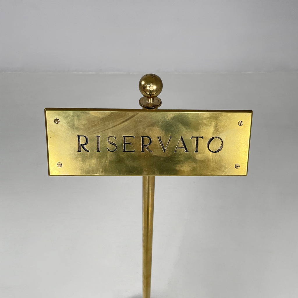 Cartello in ottone, 1980s