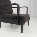 Poltrone in legno e velluto marrone, 1940 ca. 