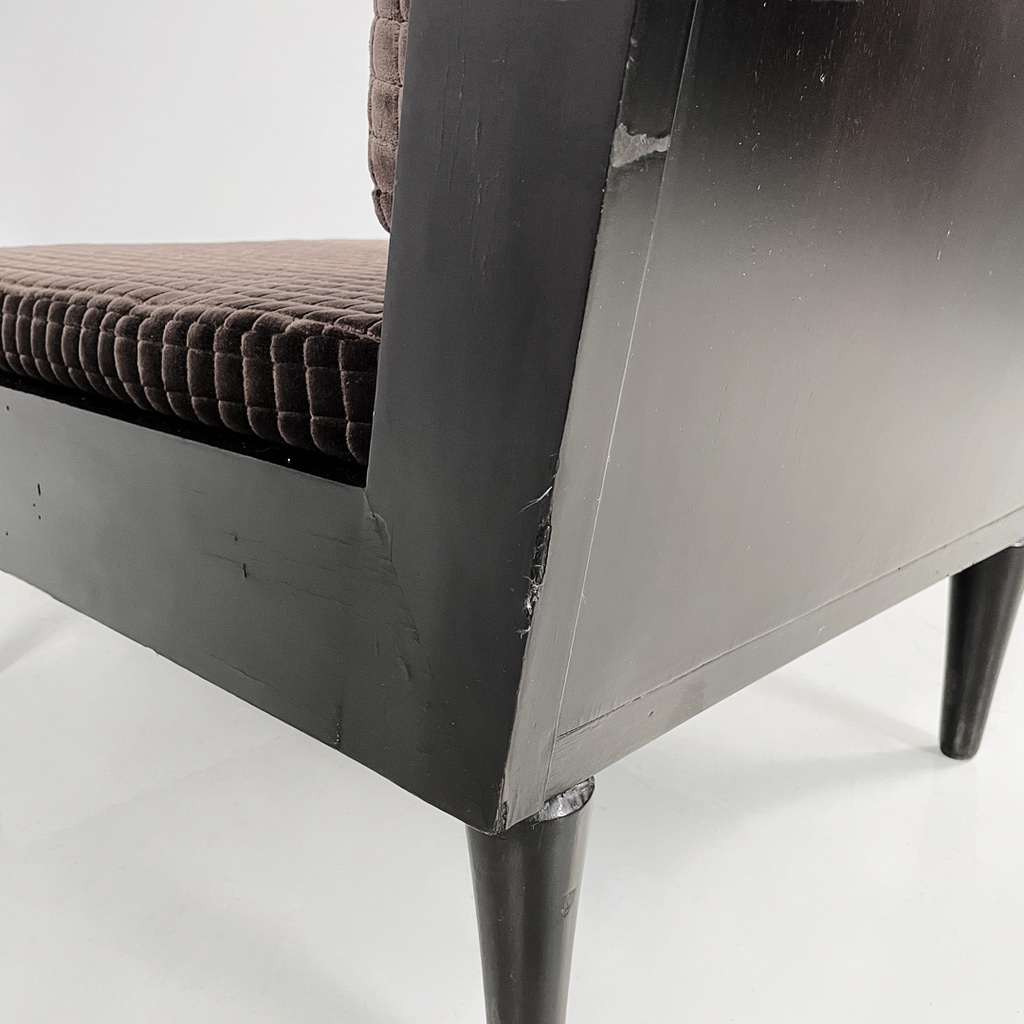 Poltrone in legno e velluto marrone, 1940 ca. 