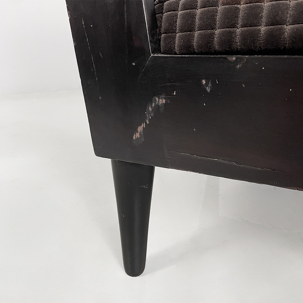 Poltrone in legno e velluto marrone, 1940 ca. 