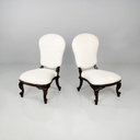 Poltrone in legno e tessuto bianco, 1930 ca.