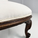 Poltrone in legno e tessuto bianco, 1930 ca.