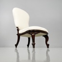 Poltrone in legno e tessuto bianco, 1930 ca.