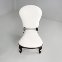 Poltrone in legno e tessuto bianco, 1930 ca.