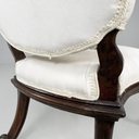 Poltrone in legno e tessuto bianco, 1930 ca.