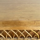 Cassettiera in legno e rattan, 1960 ca.