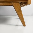 Cassettiera in legno e rattan, 1960 ca.