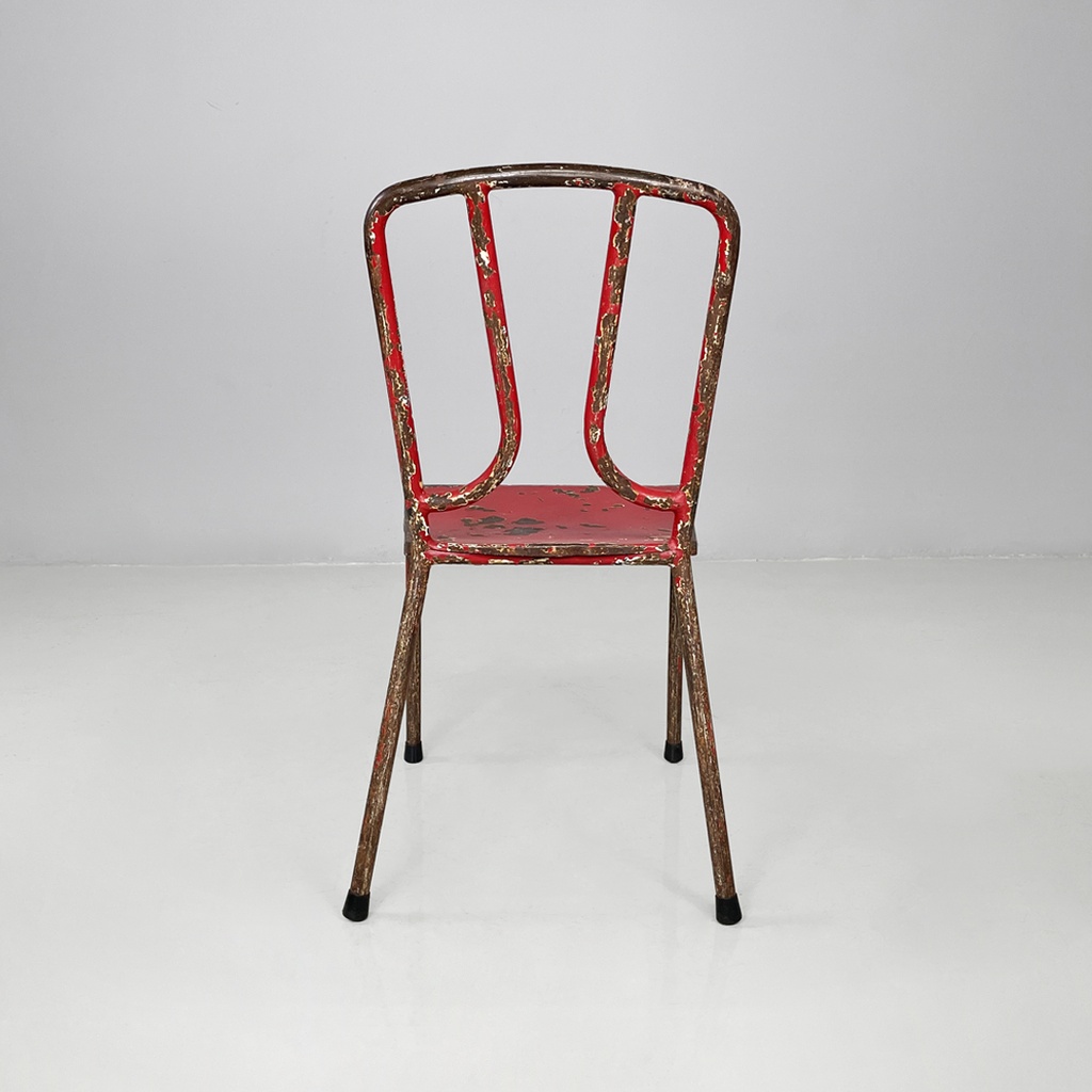 Sedie in metallo rosso, 1940 ca.