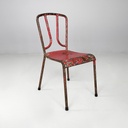 Sedie in metallo rosso, 1940 ca.