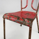 Sedie in metallo rosso, 1940 ca.