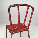 Sedie in metallo rosso, 1940 ca.