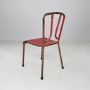 Sedie in metallo rosso, 1940 ca.