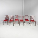 Sedie in metallo rosso, 1940 ca.