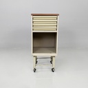 Cassettiera in metallo con ruote, 1950 ca.