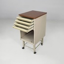 Cassettiera in metallo con ruote, 1950 ca.