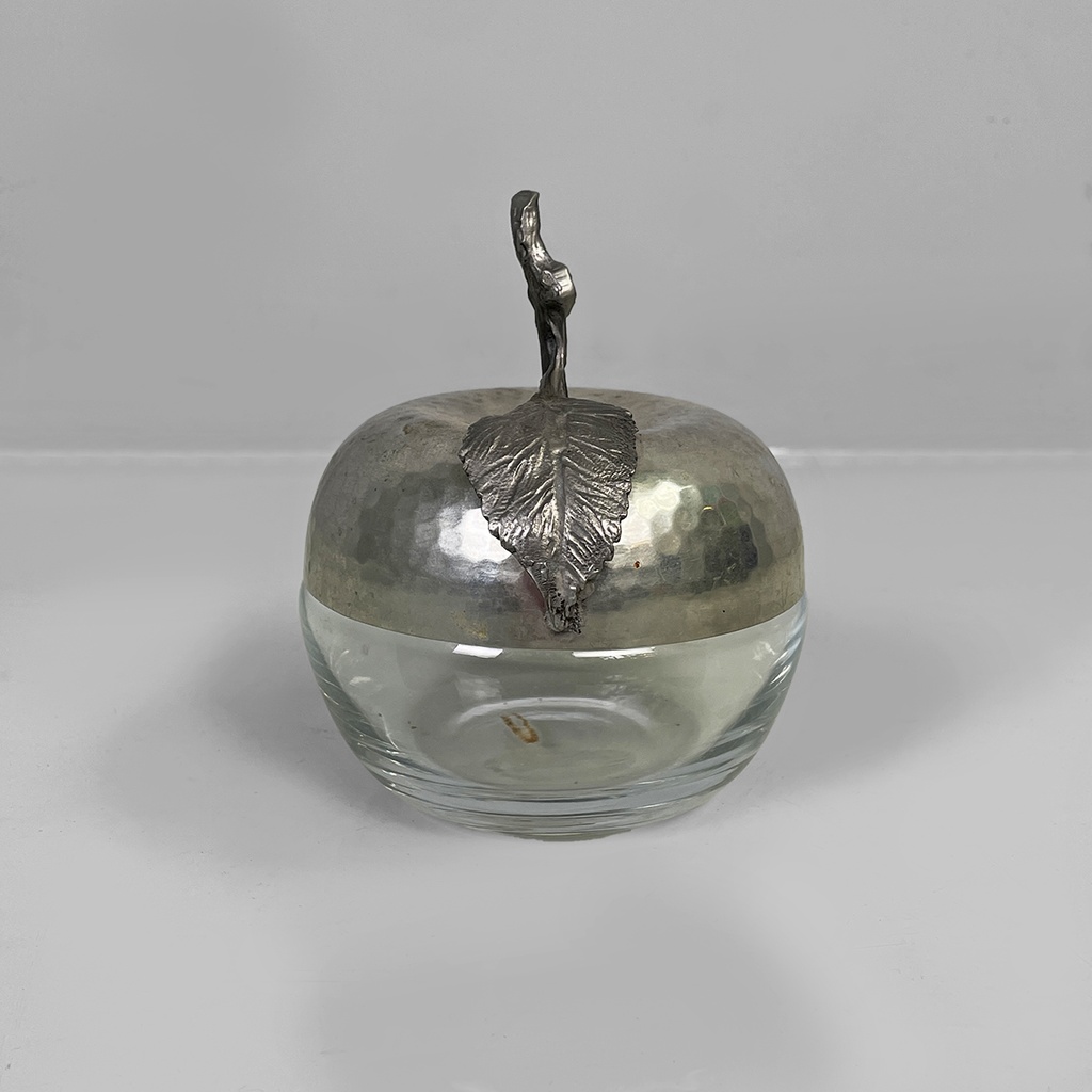 Contenitore in metallo e vetro, 1950 ca.