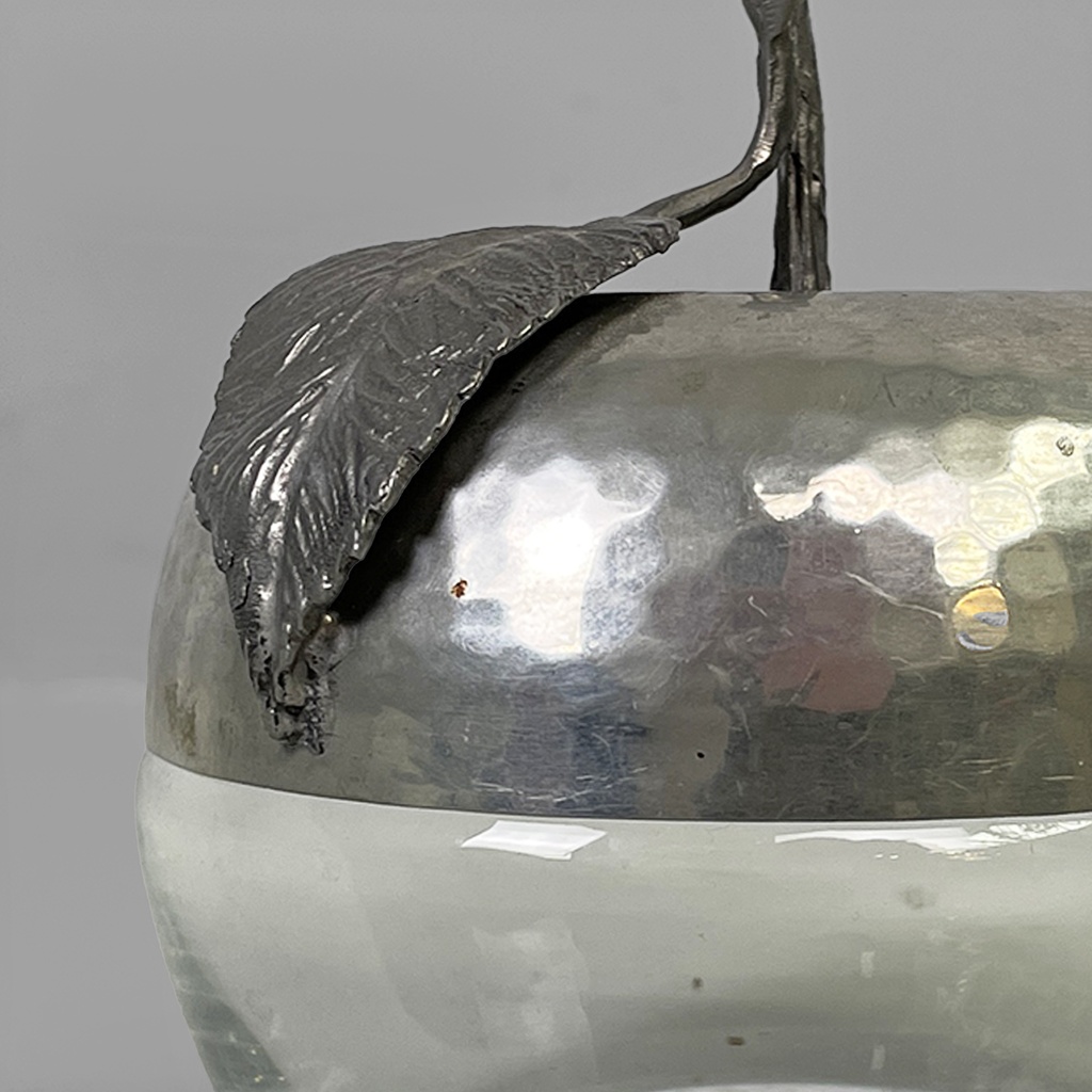 Contenitore in metallo e vetro, 1950 ca.