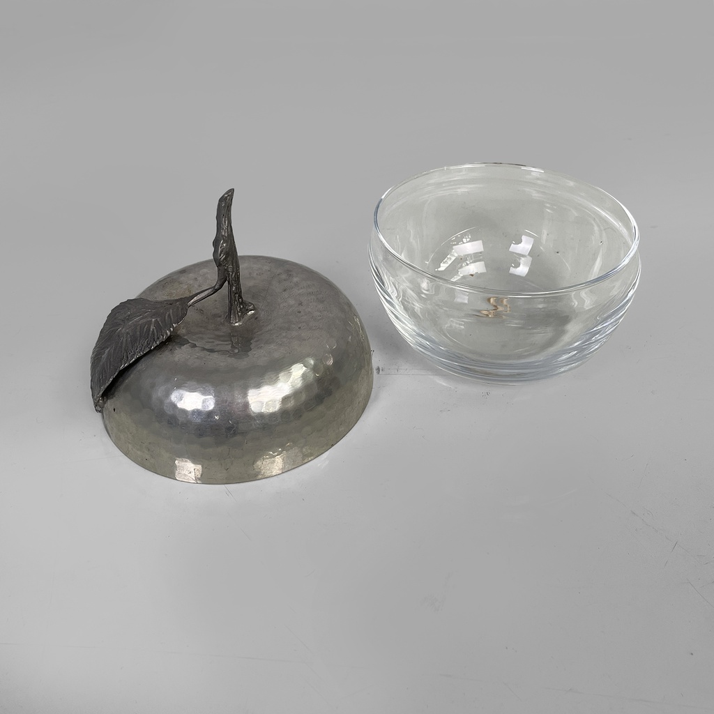 Contenitore in metallo e vetro, 1950 ca.