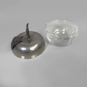 Contenitore in metallo e vetro, 1950 ca.