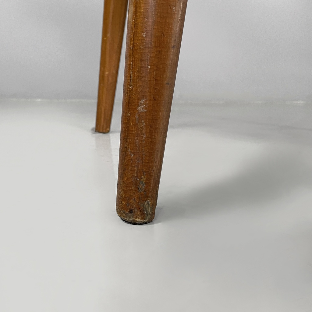 Poltrone in pelle nera e legno, 1960 ca.