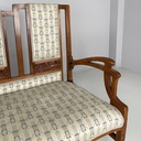 Panca in tessuto e legno, 1930 ca.