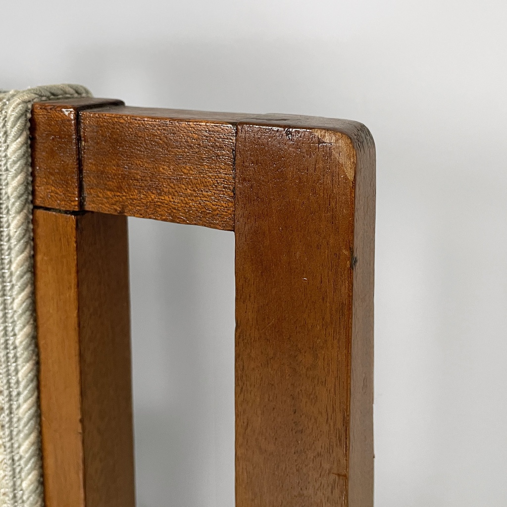 Panca in tessuto e legno, 1930 ca.