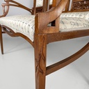 Panca in tessuto e legno, 1930 ca.