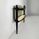 Consolle in legno, tessuto e paglia, 1950 ca.