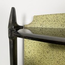 Consolle in legno, tessuto e paglia, 1950 ca.