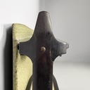 Consolle in legno, tessuto e paglia, 1950 ca.