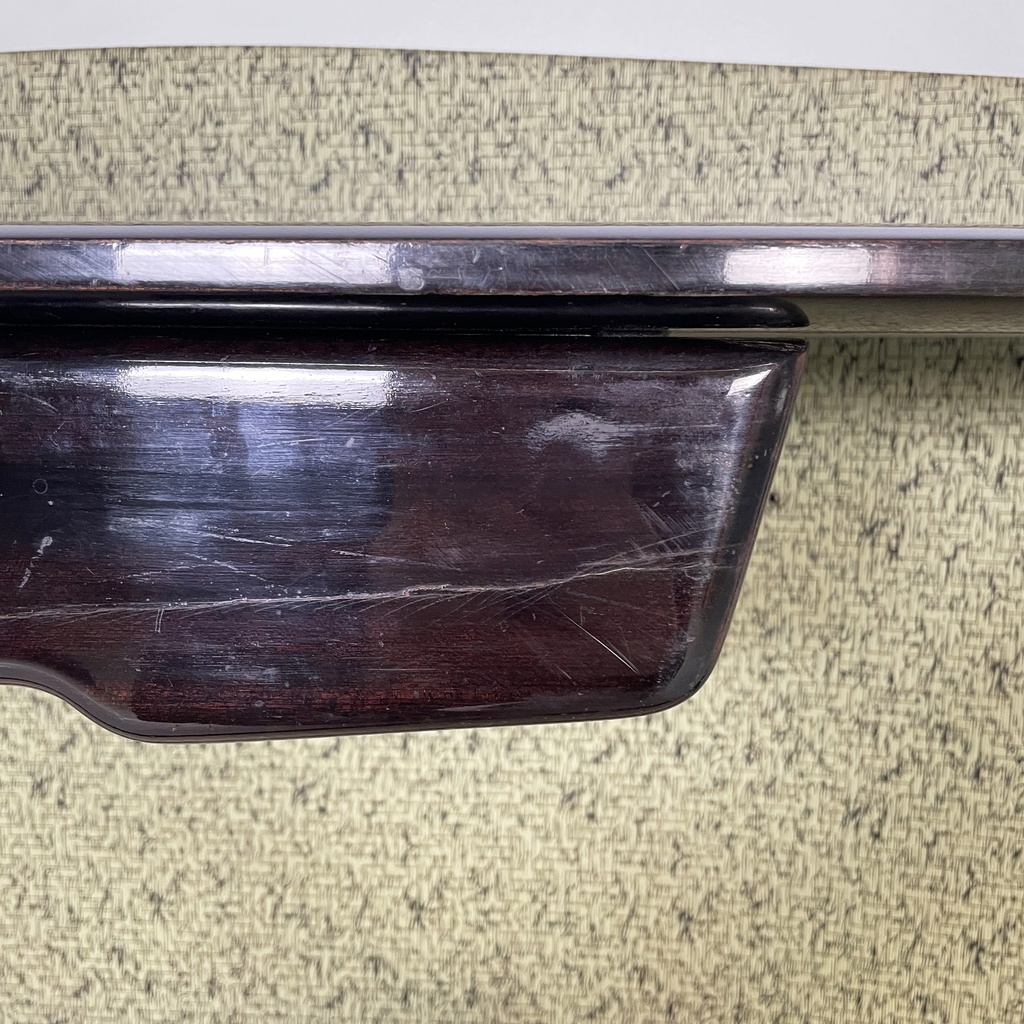 Consolle in legno, tessuto e paglia, 1950 ca.