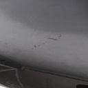 Consolle in legno, tessuto e paglia, 1950 ca.