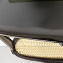 Consolle in legno, tessuto e paglia, 1950 ca.