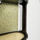 Consolle in legno, tessuto e paglia, 1950 ca.