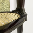 Consolle in legno, tessuto e paglia, 1950 ca.