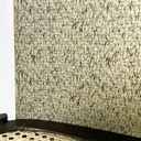 Consolle in legno, tessuto e paglia, 1950 ca.