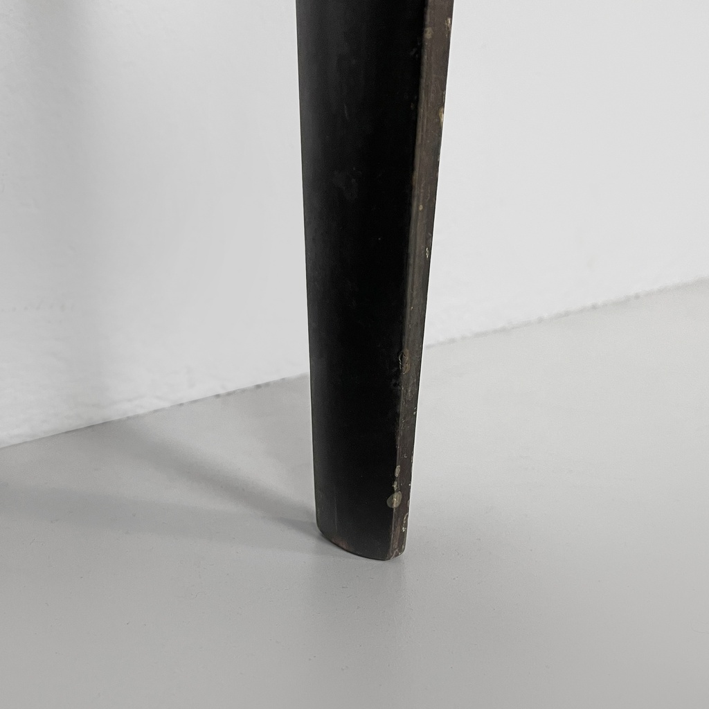 Consolle in legno, tessuto e paglia, 1950 ca.