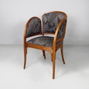 Sedia in legno e tessuto a fantasia, 1930 ca.