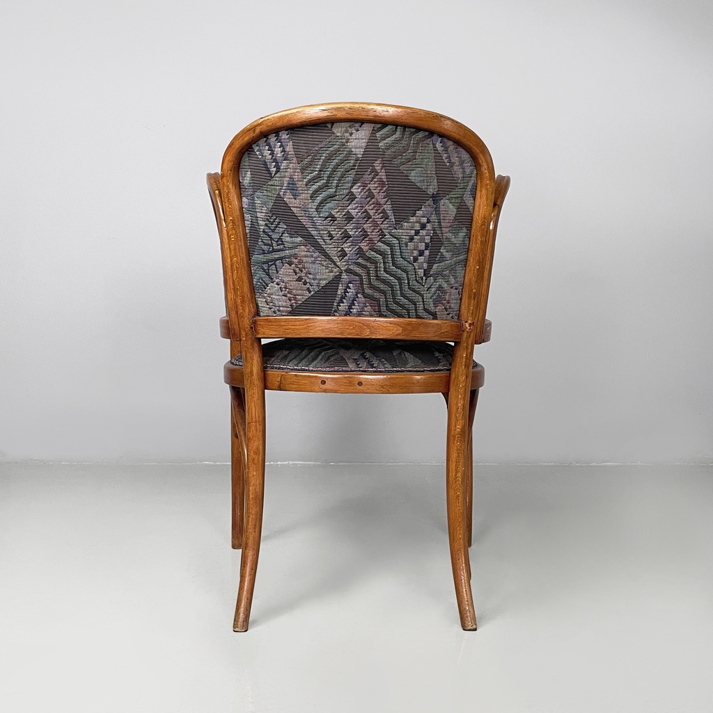 Sedia in legno e tessuto a fantasia, 1930 ca.