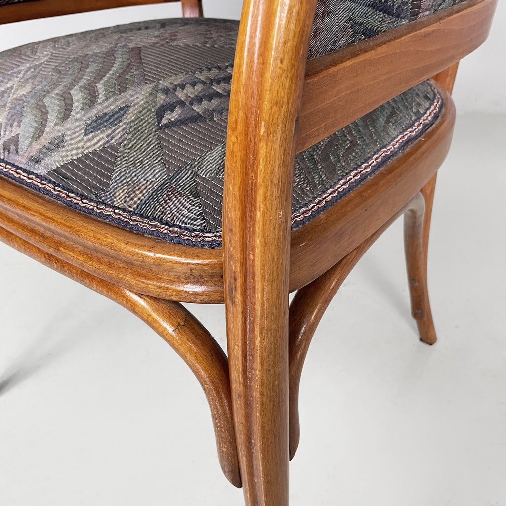 Sedia in legno e tessuto a fantasia, 1930 ca.