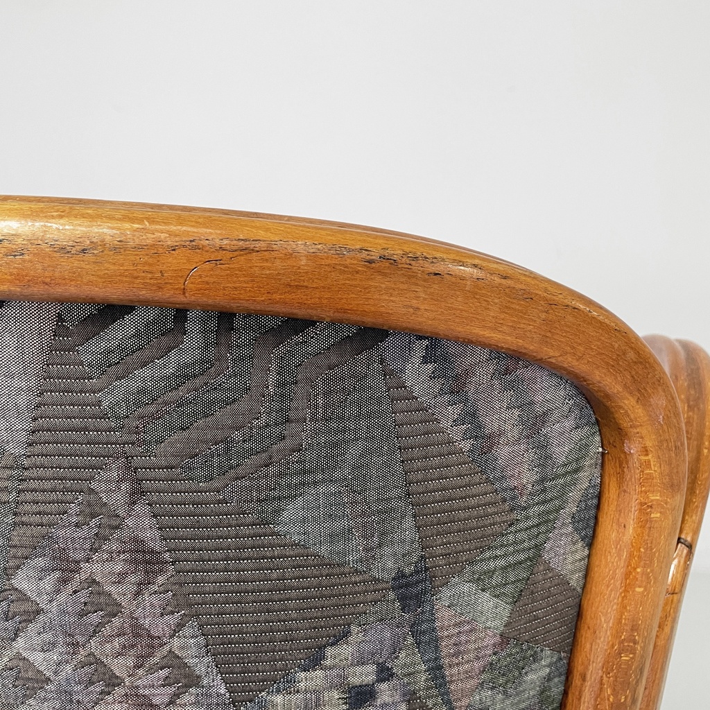 Sedia in legno e tessuto a fantasia, 1930 ca.