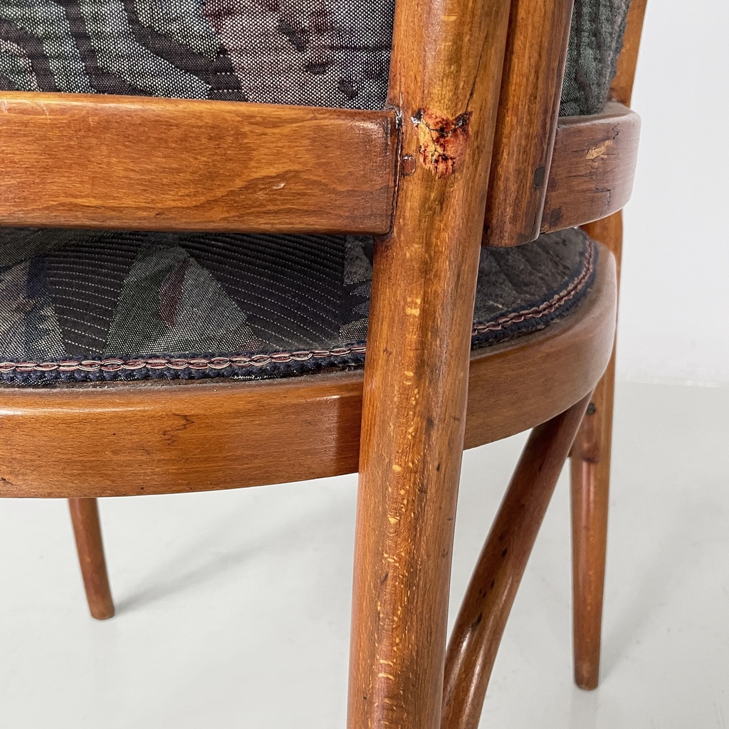 Sedia in legno e tessuto a fantasia, 1930 ca.